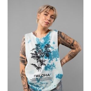 TWLOHA WILDFLOWER TIE-DYE MUSCLE TANK SIZE XLARGE TO WRITE LOVE ON HER ARMS